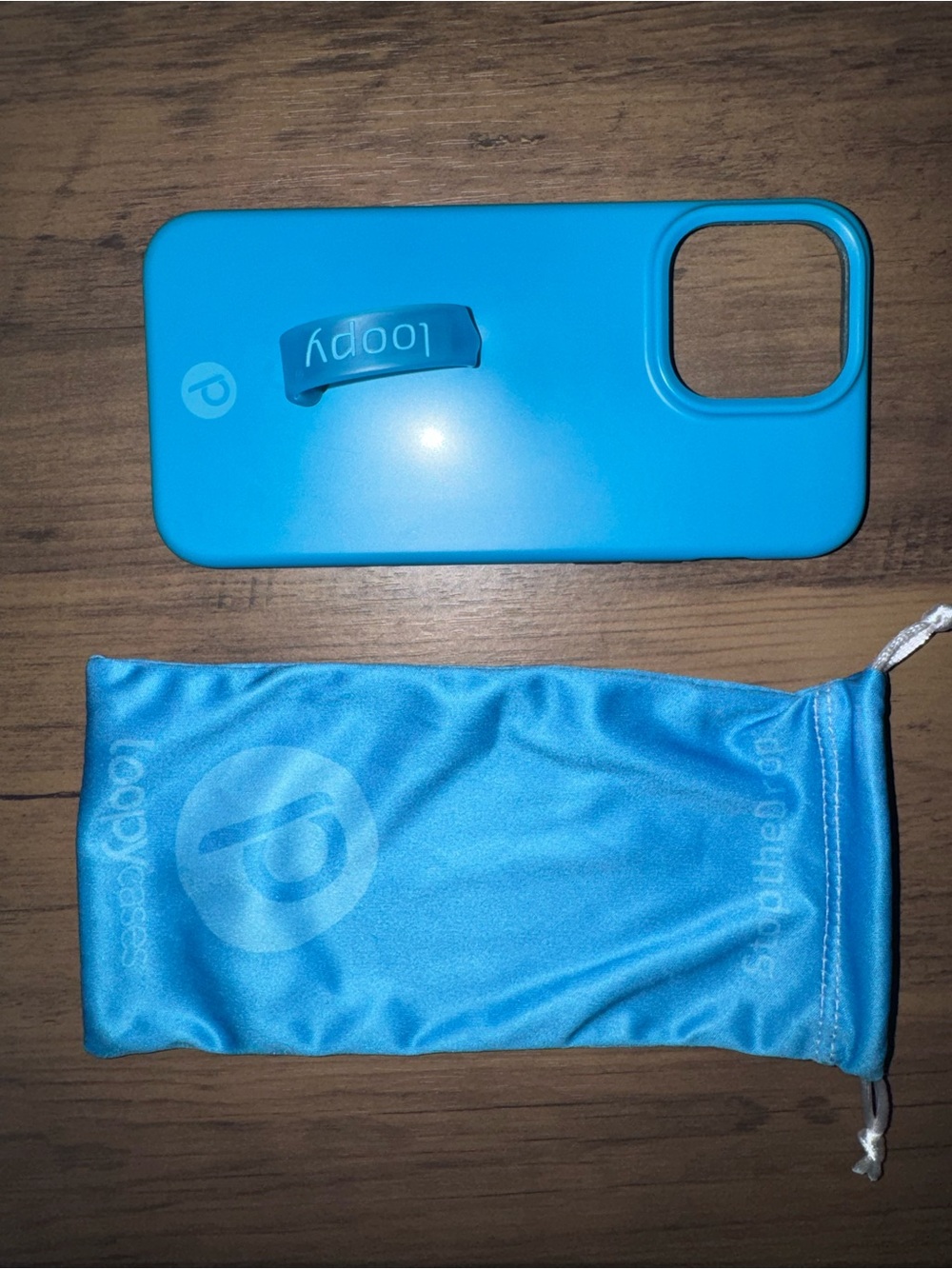 iPhone 15 pro max Loopy Case Bright Blue Phone Case with Integrated Loopy Strap